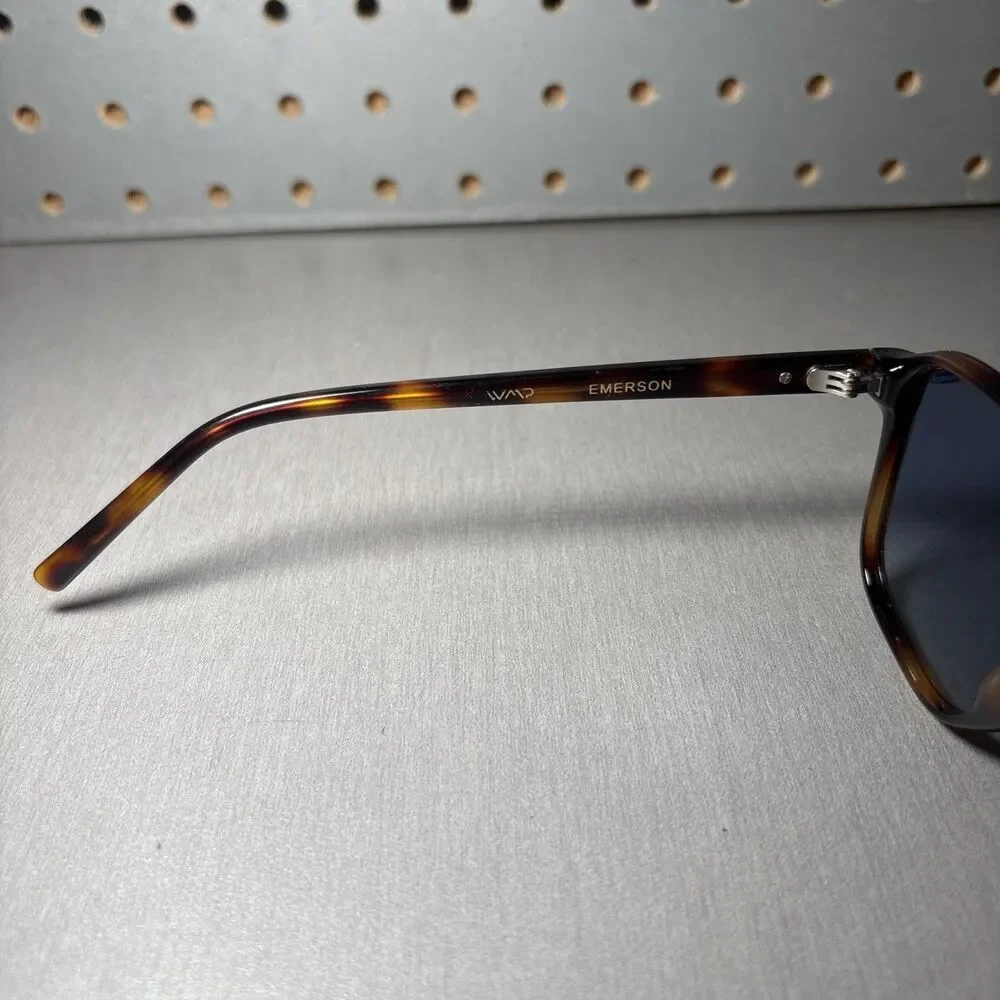 WMP Sunglasses Emerson Brown Tortoise Frames W 54-20-147 Blue Gradient Lens